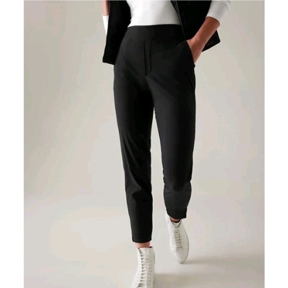 Athleta Brooklyn Ankle Pant Trousers Black Womens Size 0 EUC Athleisure Street - Picture 3 of 13